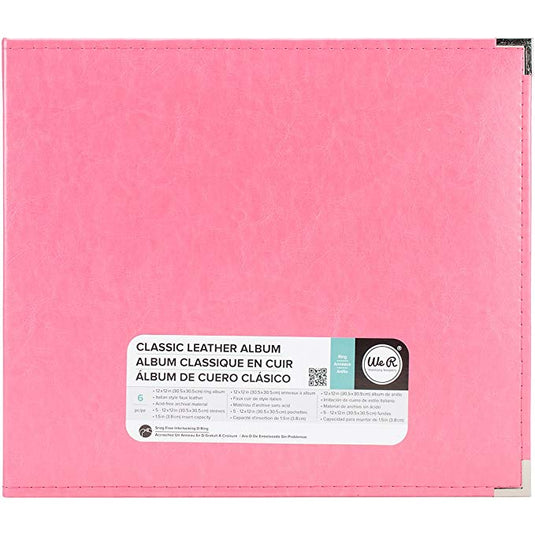 We r makers • classic leather ring album strawberry 30,5x30,5cm