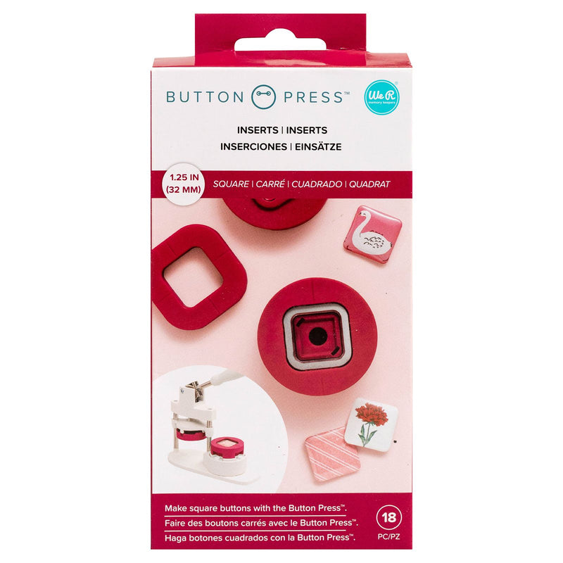 Afbeelding laden in galerijviewer, We r makers • button press inzetstuk vierkant ø32mm
