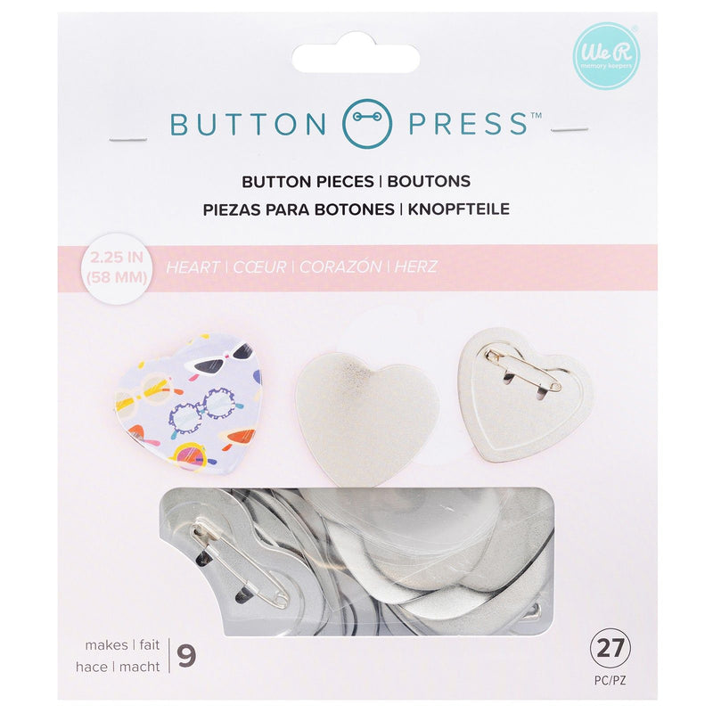 Afbeelding laden in galerijviewer, We r makers • button press navulling hart ø58mm 9pcs
