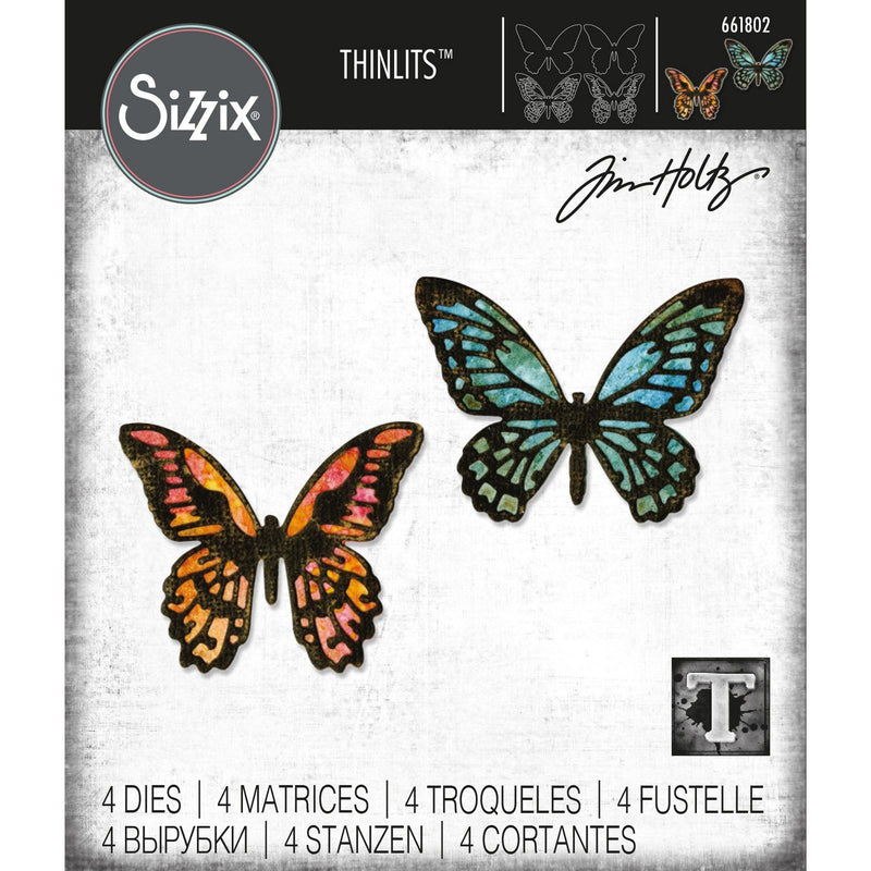 Afbeelding laden in galerijviewer, Sizzix • tim holtz thinlits die set detailed butterflies mini 4pcs
