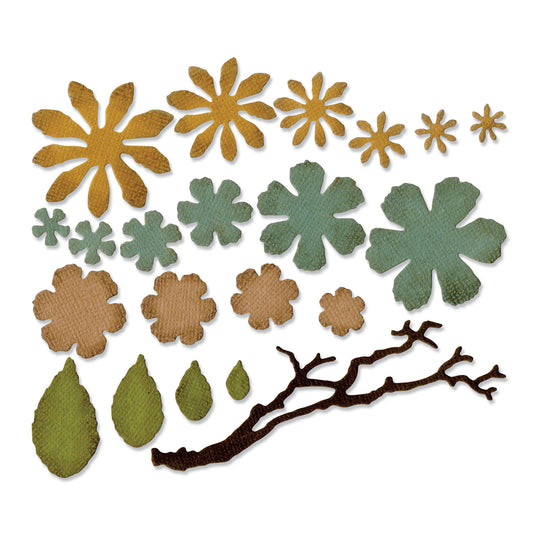 Sizzix • tim holtz thinlits die set small tattered floral 21pcs
