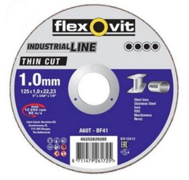 Flexovit dss industrial 125x1.0x22.23 a60t t41 st rvs | 25 stuks