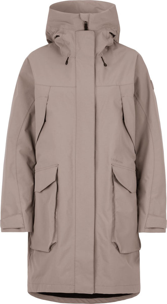 Didriksons thelma wns parka 10 dames outdoorjas - ash brown 44