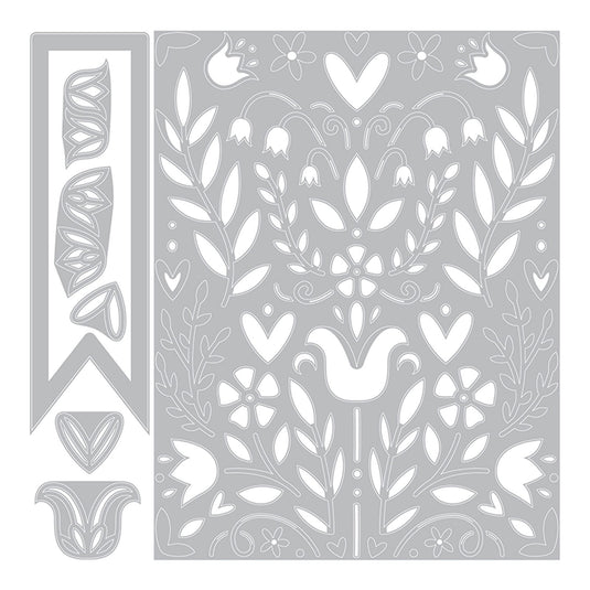 Sizzix • thinlits snijmal folk kunst sjablloon