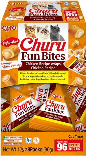Inaba ciao churu fun bites sappige brokjes kattensnack kip variëteiten 8x12g