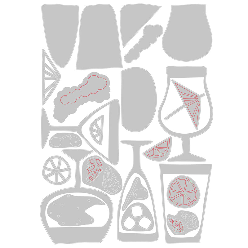 Afbeelding laden in galerijviewer, Sizzix • tim holtz thinlits die set happy hour
