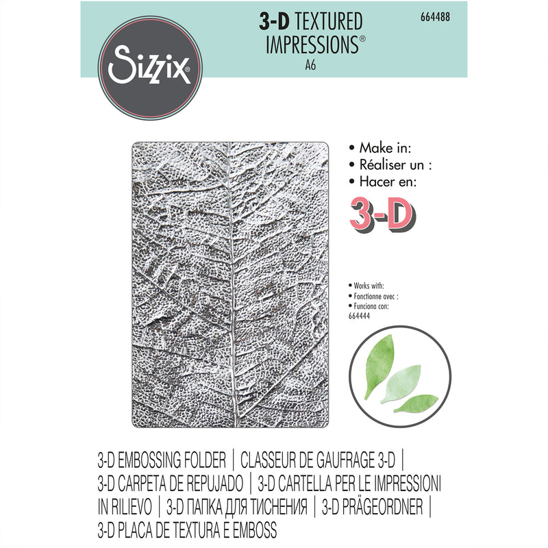 Afbeelding laden in galerijviewer, Sizzix • 3d textured impressions embossing folder leaf vein
