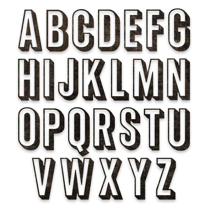 Afbeelding laden in galerijviewer, Sizzix • tim holtz thinlits die set alphanumeric shadow upper 26pcs
