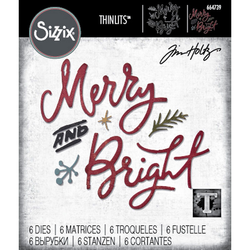 Afbeelding laden in galerijviewer, Sizzix • thinlits die set 6pcs merry bright by tim holtz
