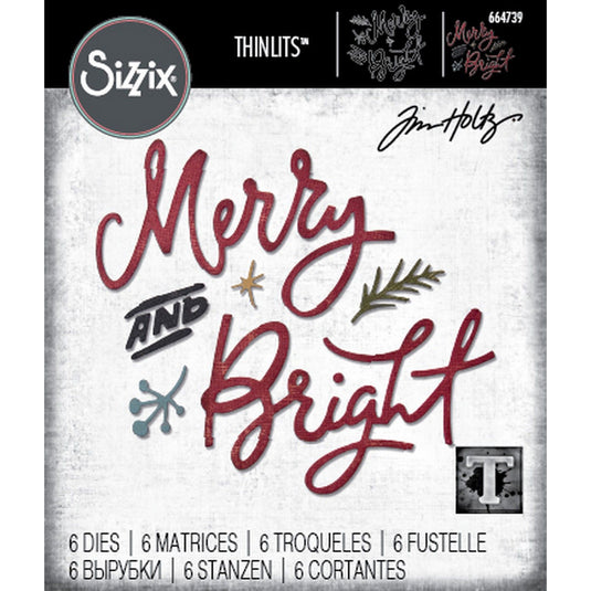 Sizzix • thinlits die set 6pcs merry bright by tim holtz