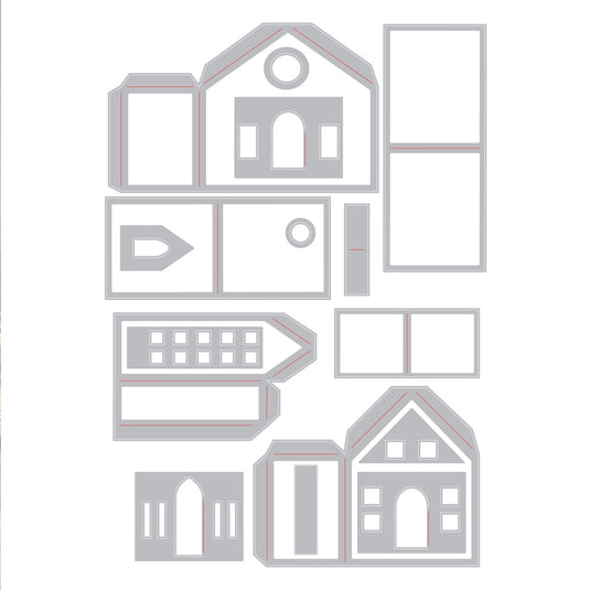 Sizzix • tim holtz thinlits die set paper village 16pcs