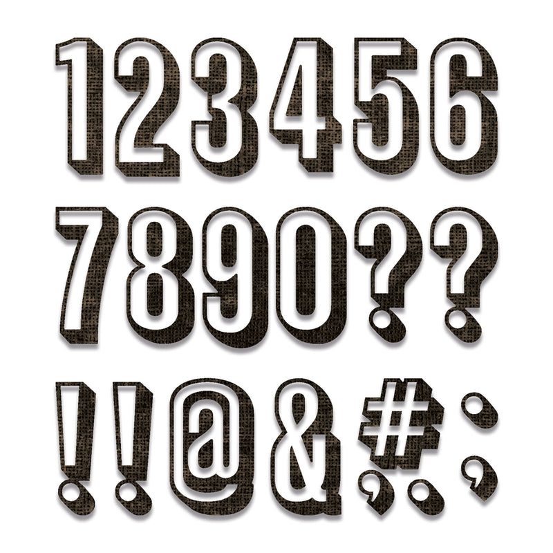 Afbeelding laden in galerijviewer, Sizzix • tim holtz thinlits die set alphanumeric shadow numbers 21pcs
