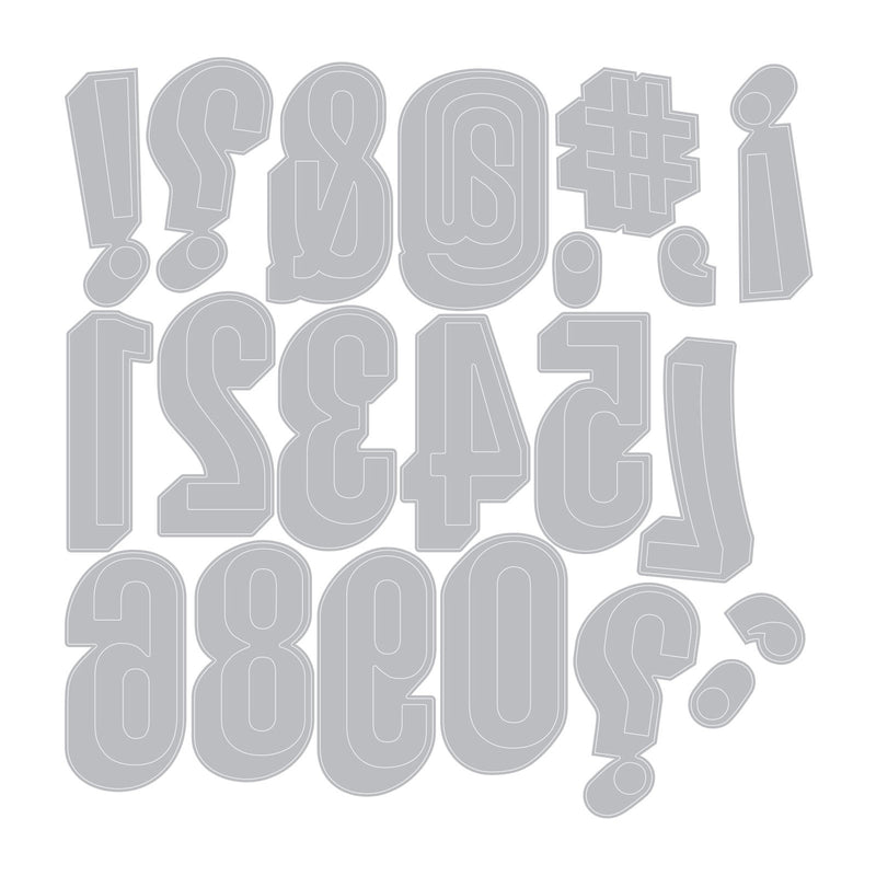 Afbeelding laden in galerijviewer, Sizzix • tim holtz thinlits die set alphanumeric shadow numbers 21pcs
