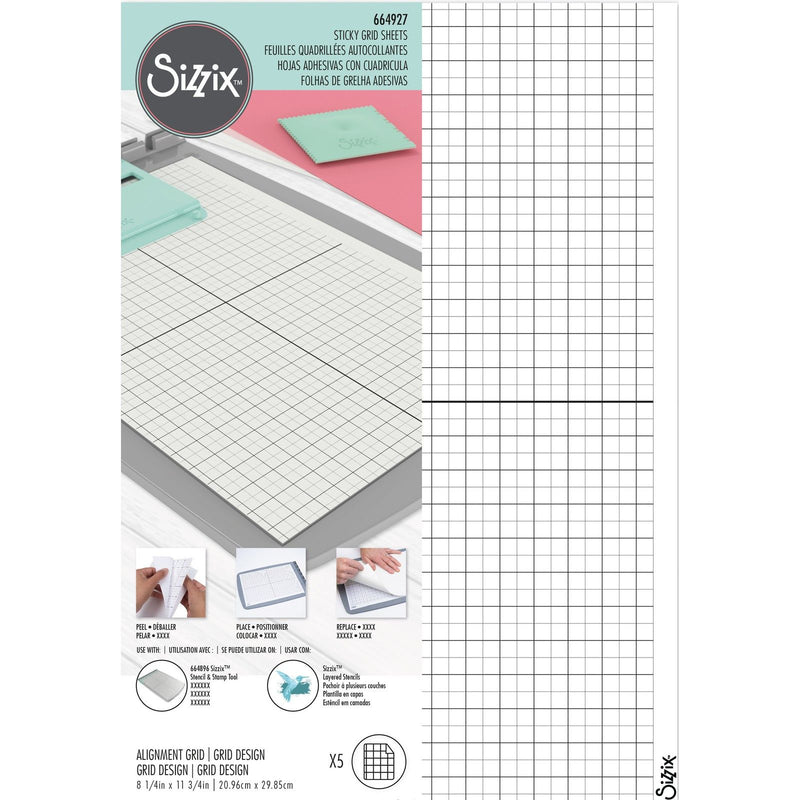 Afbeelding laden in galerijviewer, Sizzix • accessory sticky grid sheets 8 1 4 x11 5 8 5stuks
