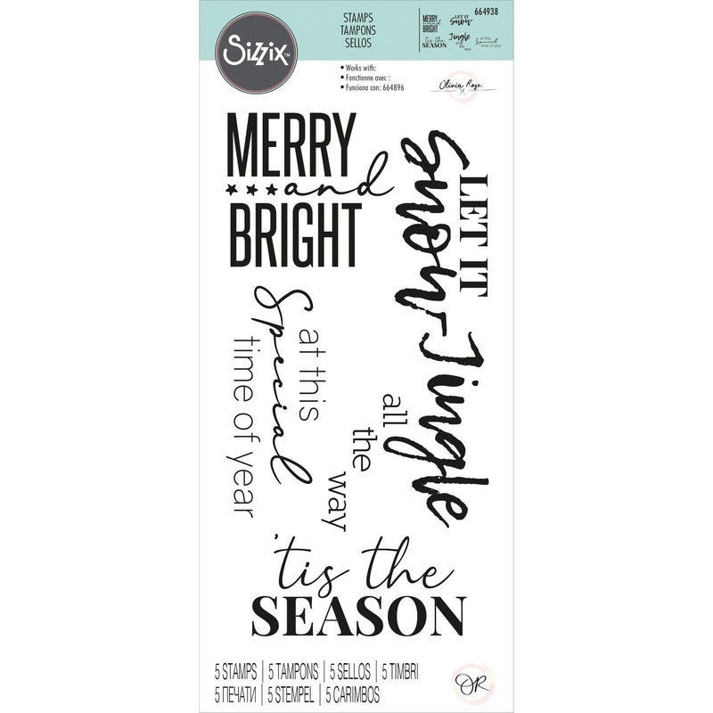 Afbeelding laden in galerijviewer, Sizzix • clear stamps festive sentiments #2
