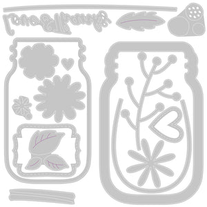 Sizzix • thinlits die set jar of flowers