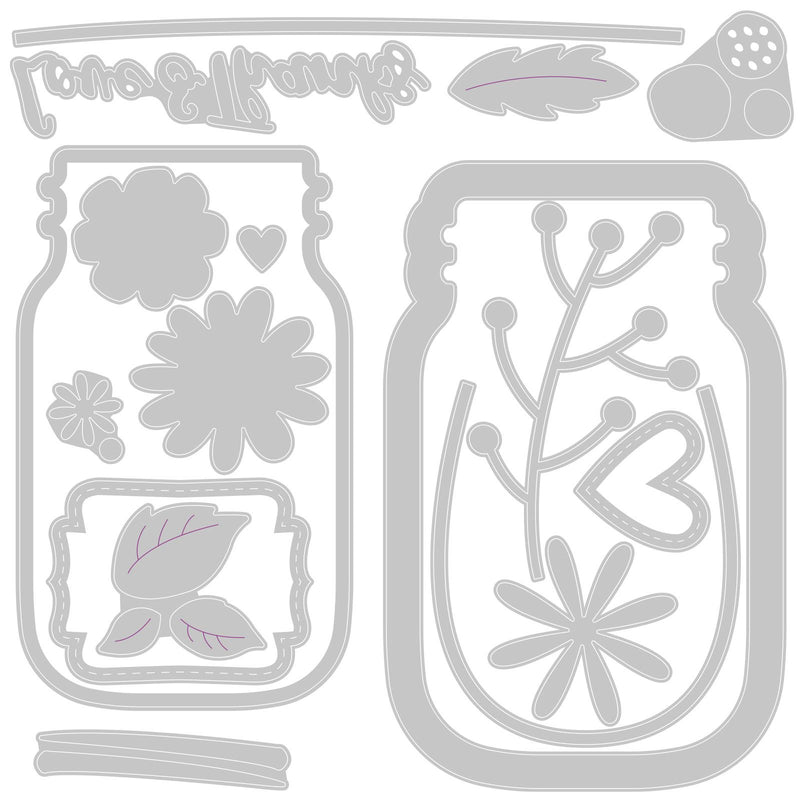 Afbeelding laden in galerijviewer, Sizzix • thinlits die set jar of flowers

