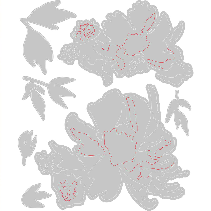 Afbeelding laden in galerijviewer, Sizzix • tim holtz thinlits die set brushstroke flowers #1 7pcs
