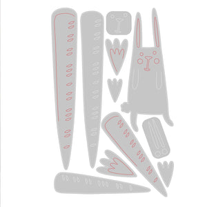 Sizzix • tim holtz thinlits die set carrot bunny 11pcs