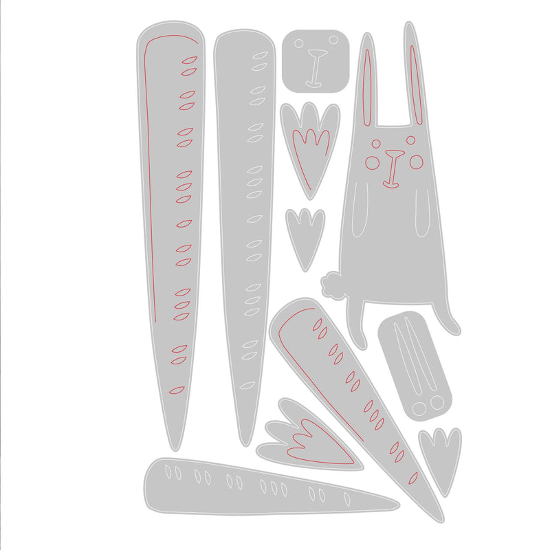 Afbeelding laden in galerijviewer, Sizzix • tim holtz thinlits die set carrot bunny 11pcs
