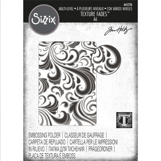 Sizzix • tim holtz multi-level texture fades embossing folder swirls