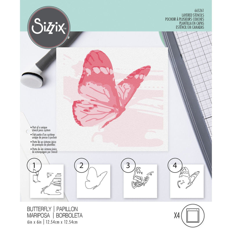 Afbeelding laden in galerijviewer, Sizzix • layered stencil flowers
