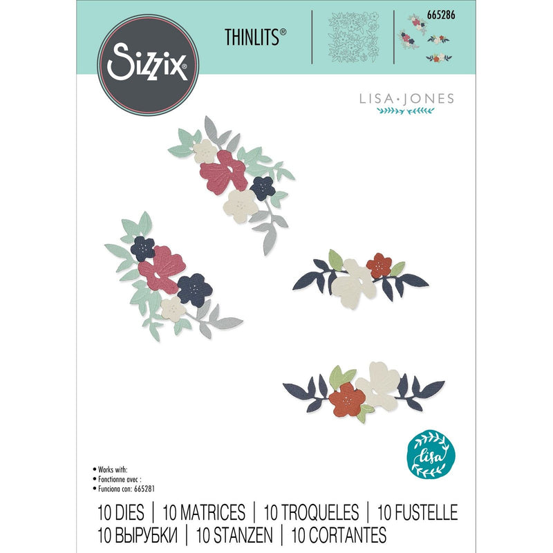 Afbeelding laden in galerijviewer, Sizzix • thinlits die set wild blossom corners by lisa jones
