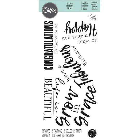 Sizzix • clear stamps sunnyside sentiments
