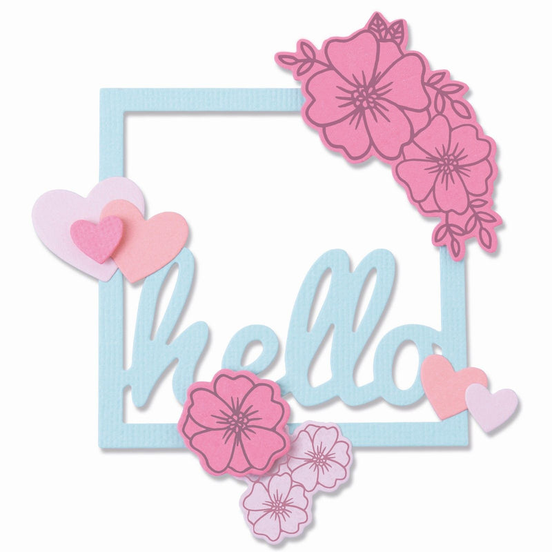 Afbeelding laden in galerijviewer, Sizzix • framelits die set 8pieces 6pieces stamps floral hello
