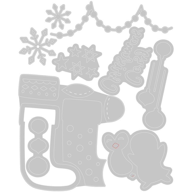 Afbeelding laden in galerijviewer, Sizzix • thinlits snijmallen penguin stocking
