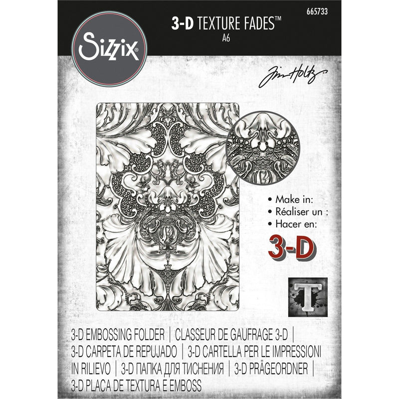 Afbeelding laden in galerijviewer, Sizzix • tim holtz 3-d texture fades embossing folder damask
