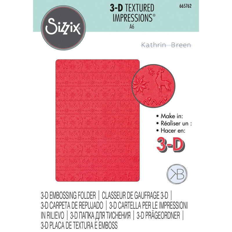 Afbeelding laden in galerijviewer, Sizzix • 3d textured impressions embossing folder winter sweater
