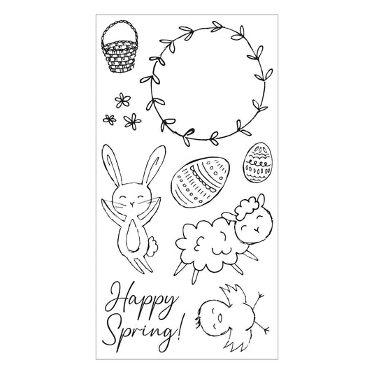 Sizzix • clear stamps set spring essentials 9stuks