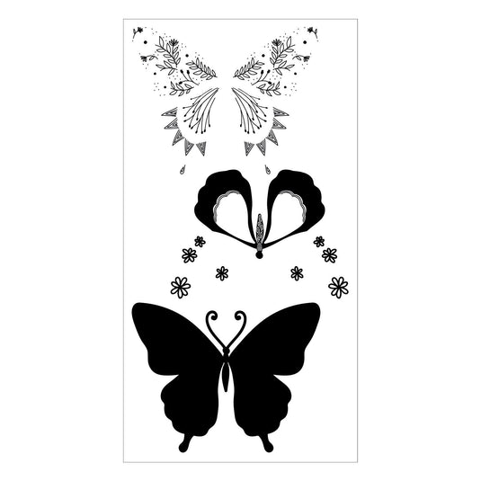 Sizzix • layered clear stamps decorated butterfly 3stuks