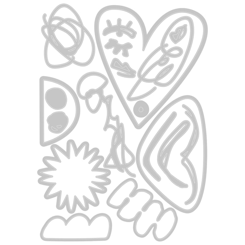 Afbeelding laden in galerijviewer, Sizzix • tim holtz thinlits die set abstract faces 19pcs
