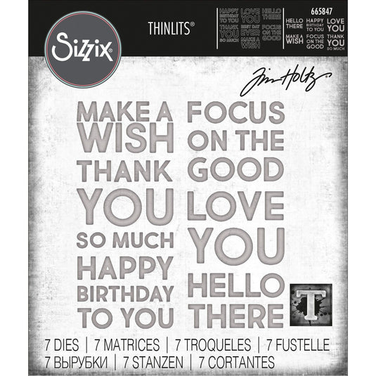 Sizzix • tim holtz thinlits die set bold text