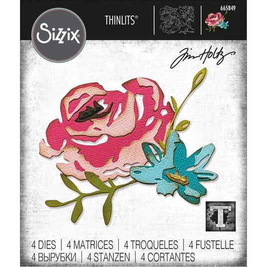 Sizzix • tim holtz thinlits die set brushstroke flowers