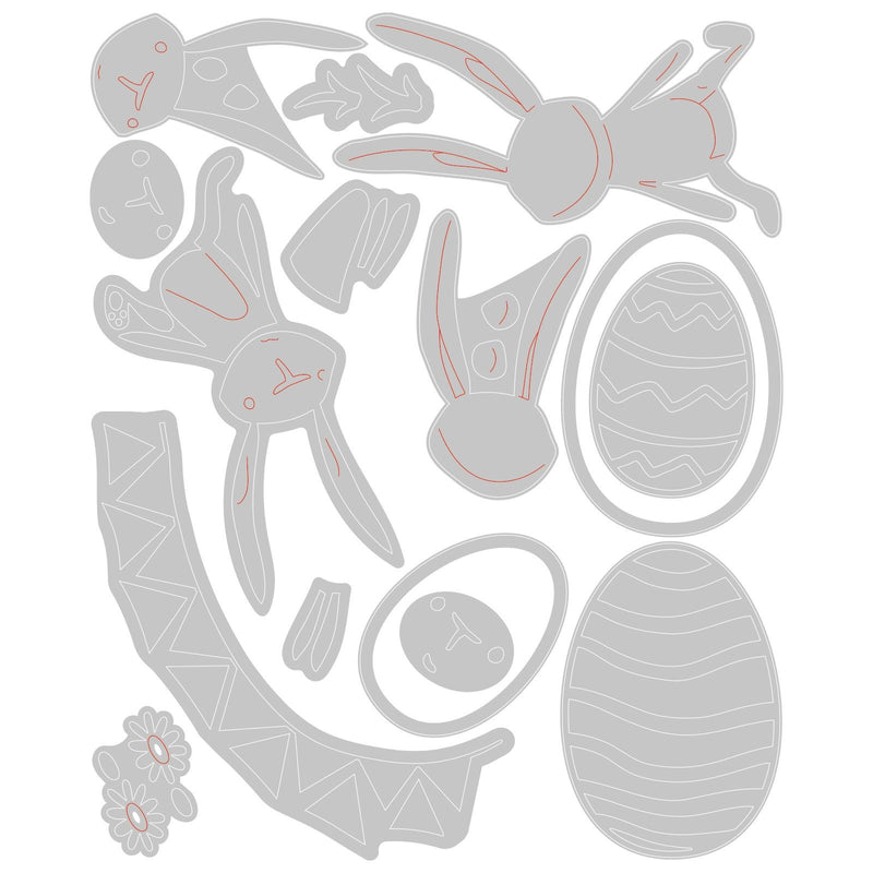 Afbeelding laden in galerijviewer, Sizzix • tim holtz thinlits die set bunny games 15pcs
