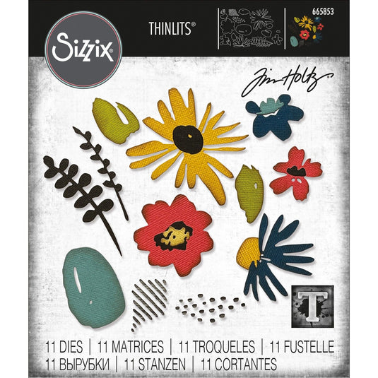 Sizzix • tim holtz thinlits die set modern floristry 11pcs