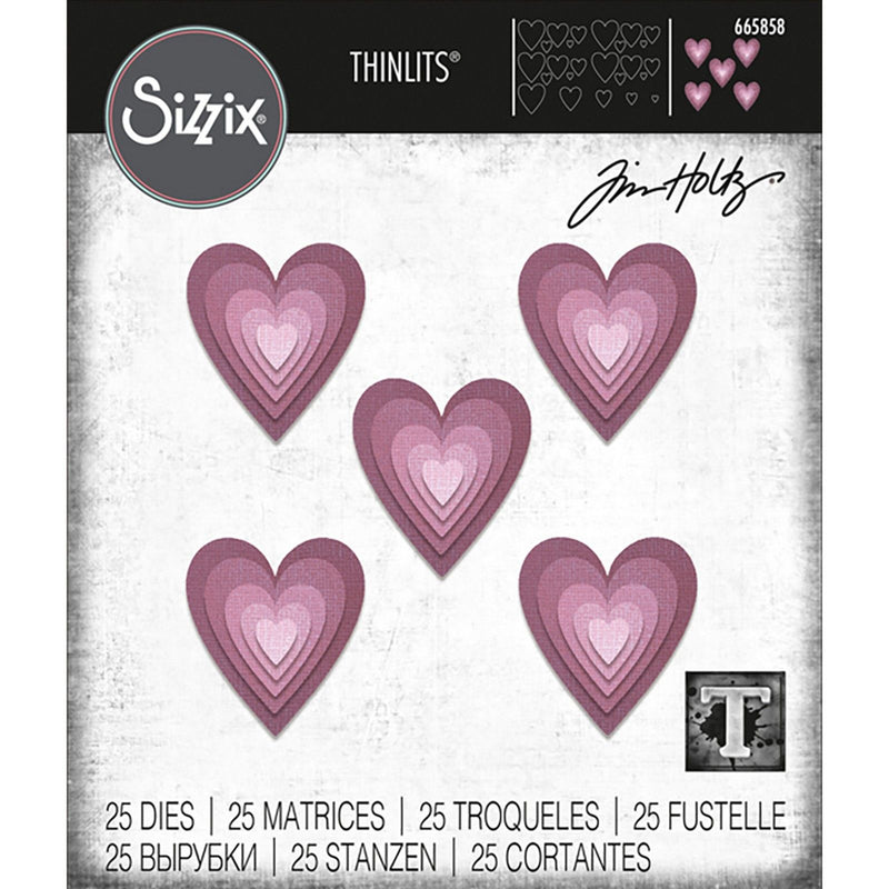 Afbeelding laden in galerijviewer, Sizzix • tim holtz thinlits die set stacked tiles hearts 25pcs
