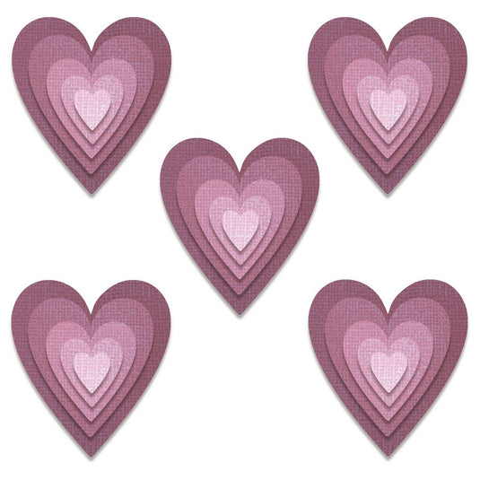 Sizzix • tim holtz thinlits die set stacked tiles hearts 25pcs