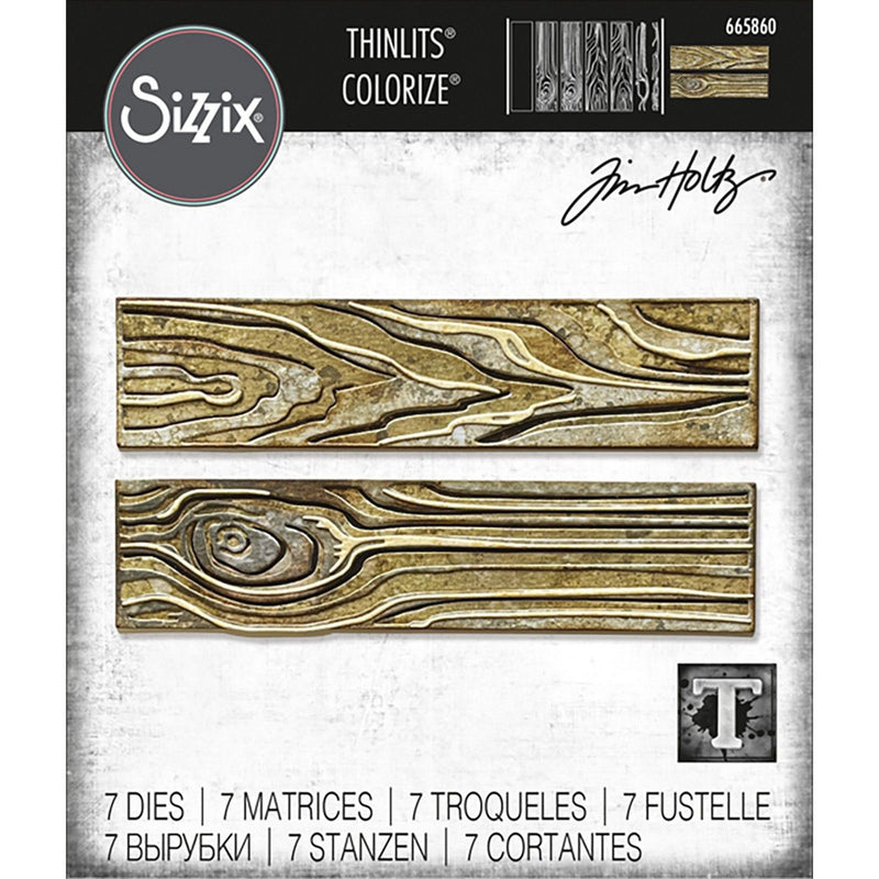 Afbeelding laden in galerijviewer, Sizzix • tim holtz thinlits die set woodgrain colorize 7pcs
