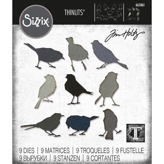 Sizzix • tim holtz thinlits die set silhouette birds 9pcs
