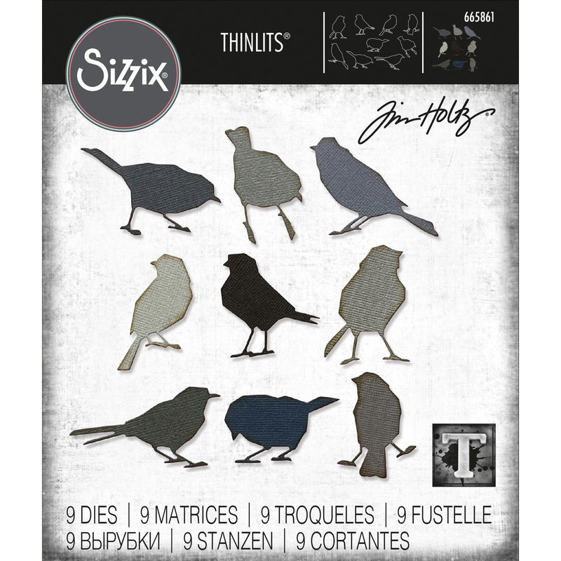 Afbeelding laden in galerijviewer, Sizzix • tim holtz thinlits die set silhouette birds 9pcs
