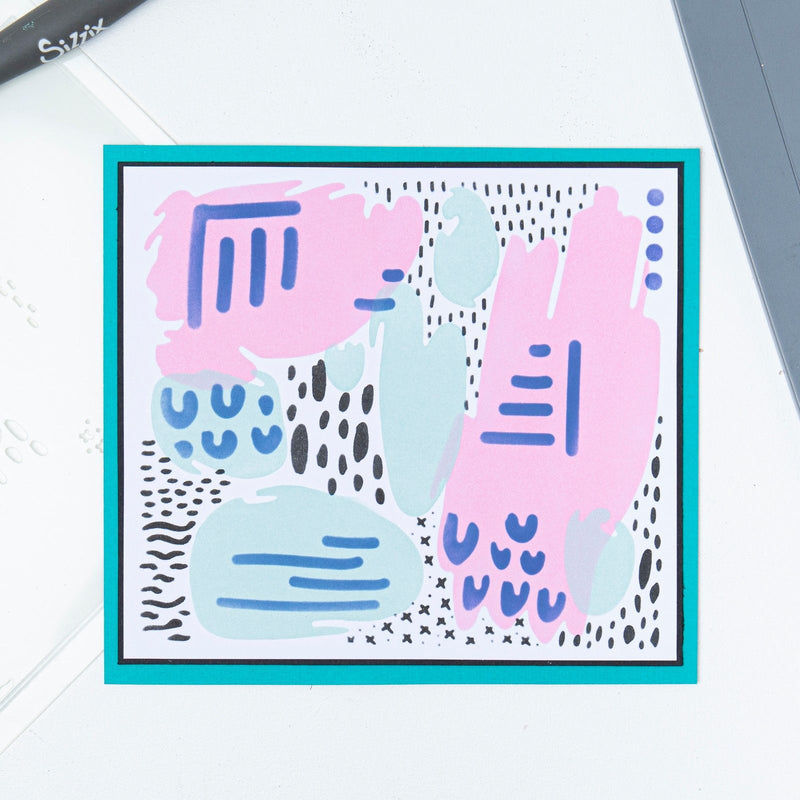 Afbeelding laden in galerijviewer, Sizzix • layered stencils abstract marks 4pieces
