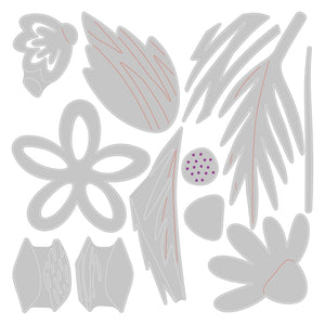 Sizzix • thinlits die set bohemian florals 12pieces