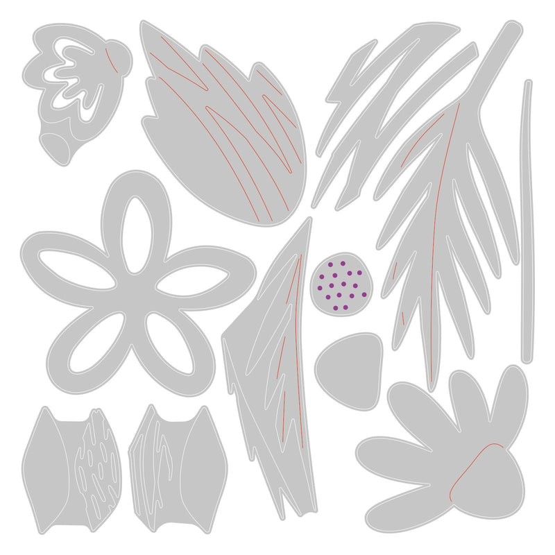 Afbeelding laden in galerijviewer, Sizzix • thinlits die set bohemian florals 12pieces
