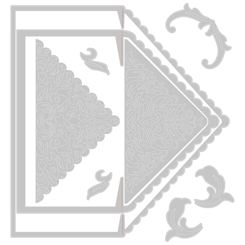 Afbeelding laden in galerijviewer, Sizzix • thinlits die set lace envelope liners 9pieces
