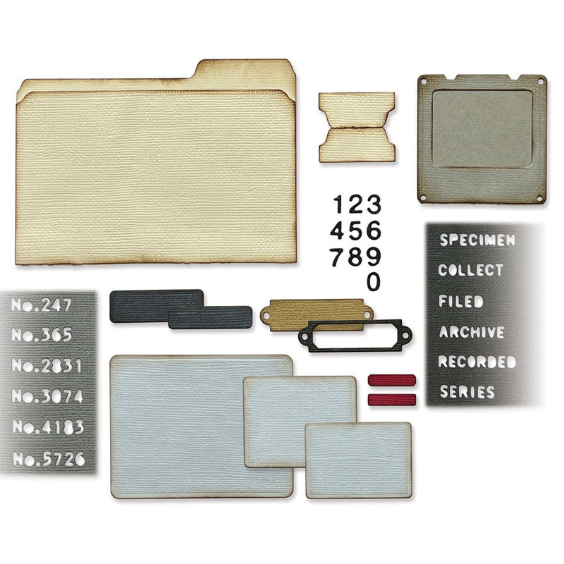 Afbeelding laden in galerijviewer, Sizzix • tim holtz thinlits die set specimen 54pcs
