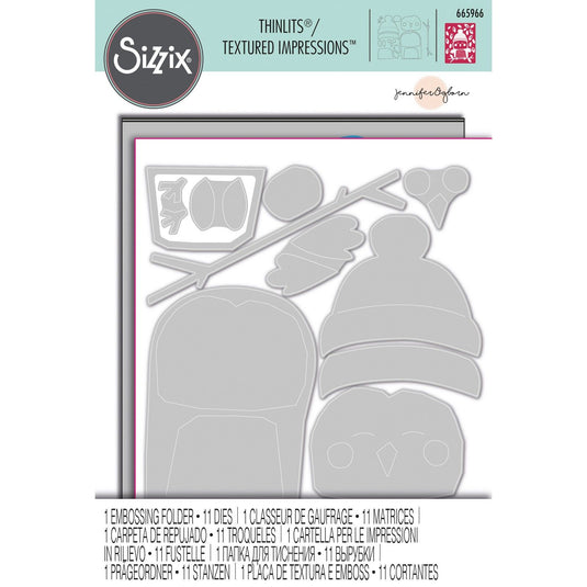 Sizzix • impresslits embossing folder cozy owl